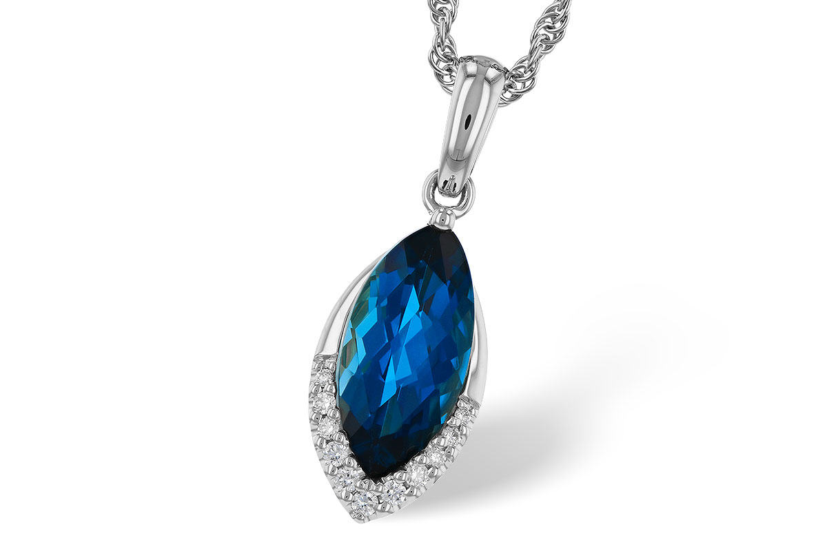 M329-53358: NECK 2.14 LONDON BLUE TOPAZ 2.20 TGW (12x6MM MQ)