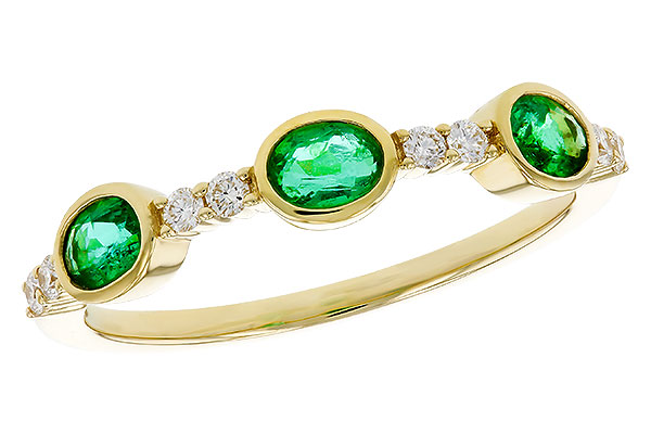 M329-54185: LDS WEDDING RG .46 TW EMERALD .58 TGW