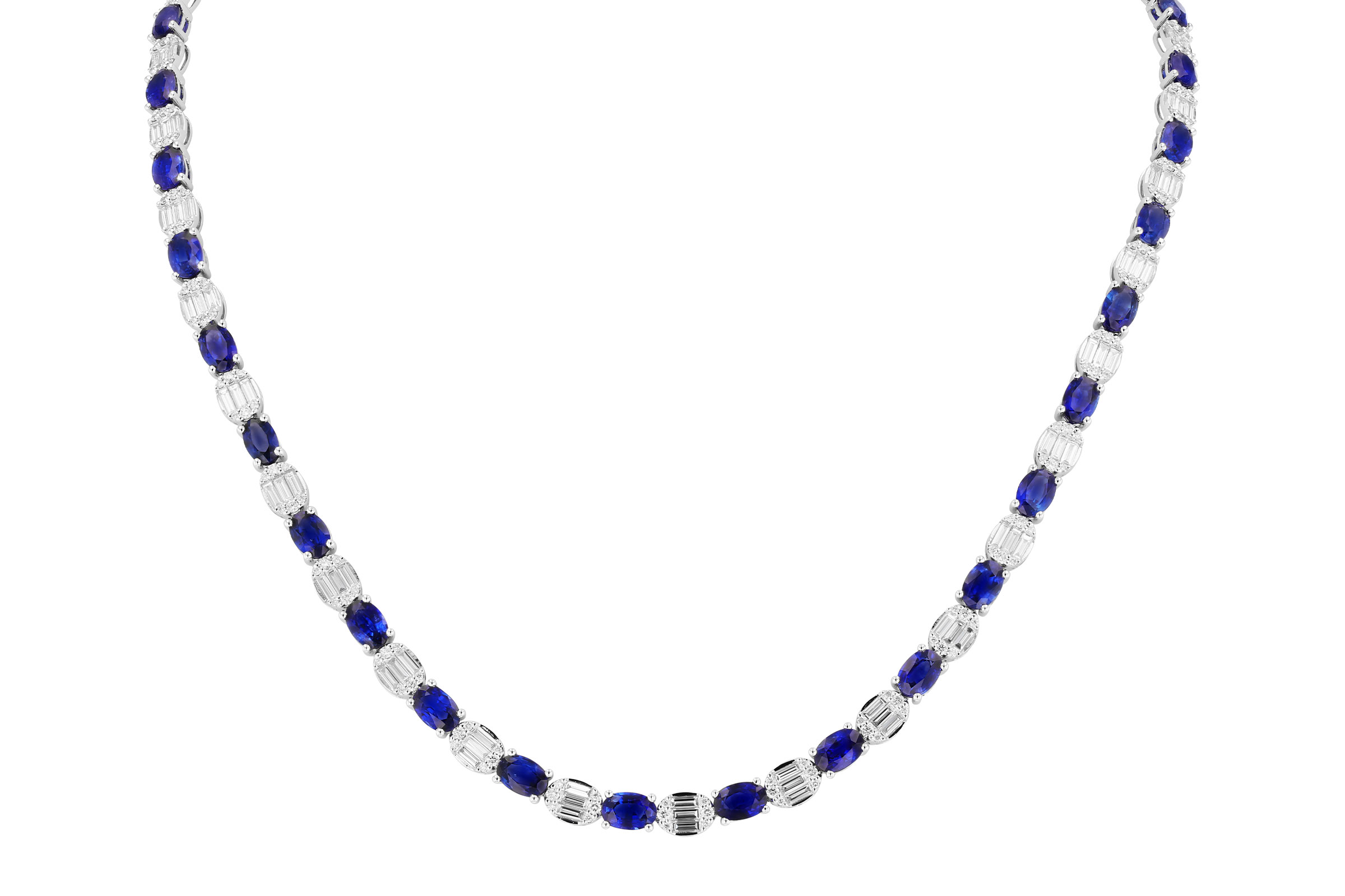 M330-38730: NECKLACE 17.68 TW SAPPHIRE 21.82 TGW (17")
