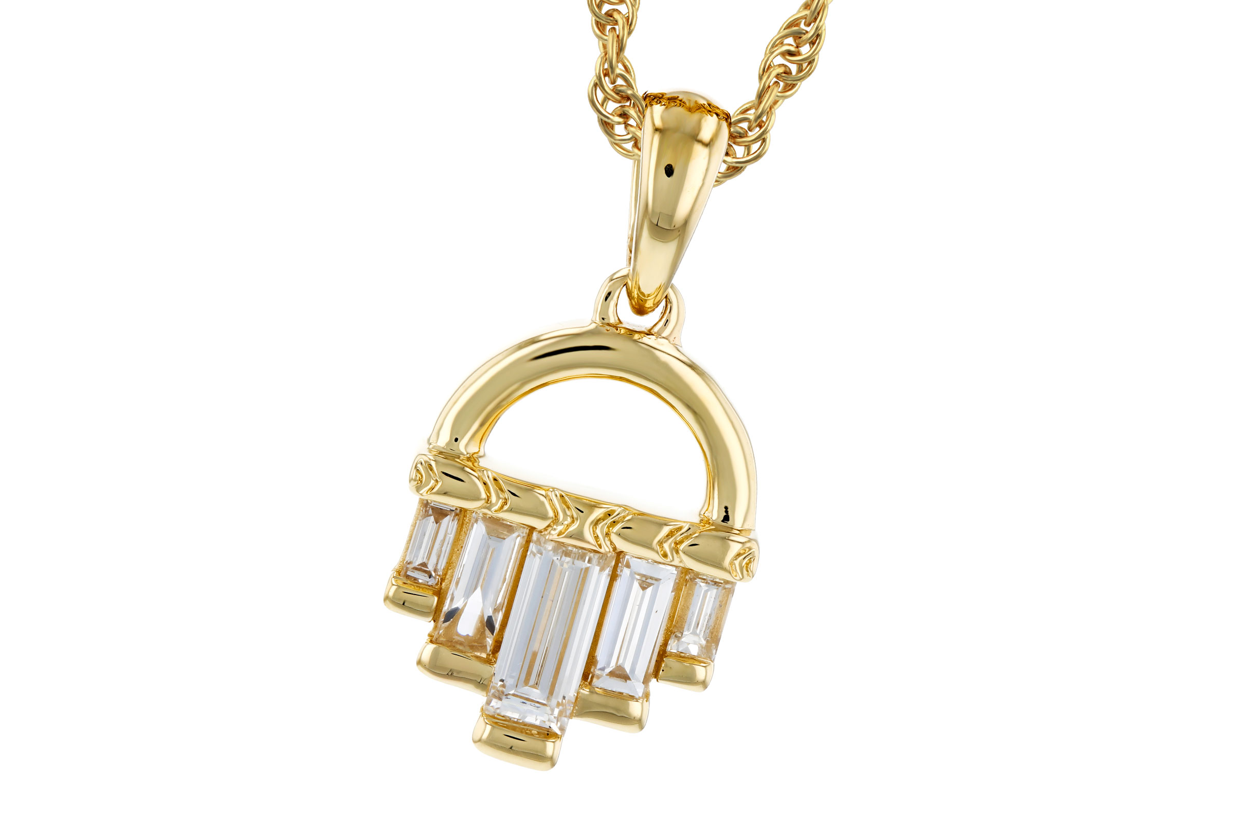 M330-38758: NECKLACE .46 TW BAGUETTE DIAMONDS